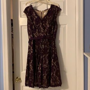 Eliza J purple and crew lace dress